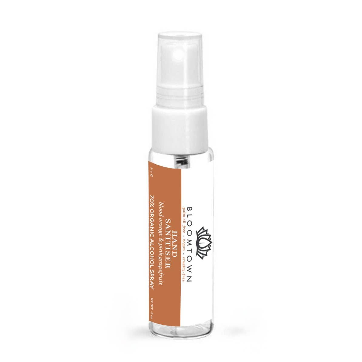 70% Alcohol Organic Hand Sanitiser Spray - Blood Orange & Pink Grapefruit BLOOMTOWN