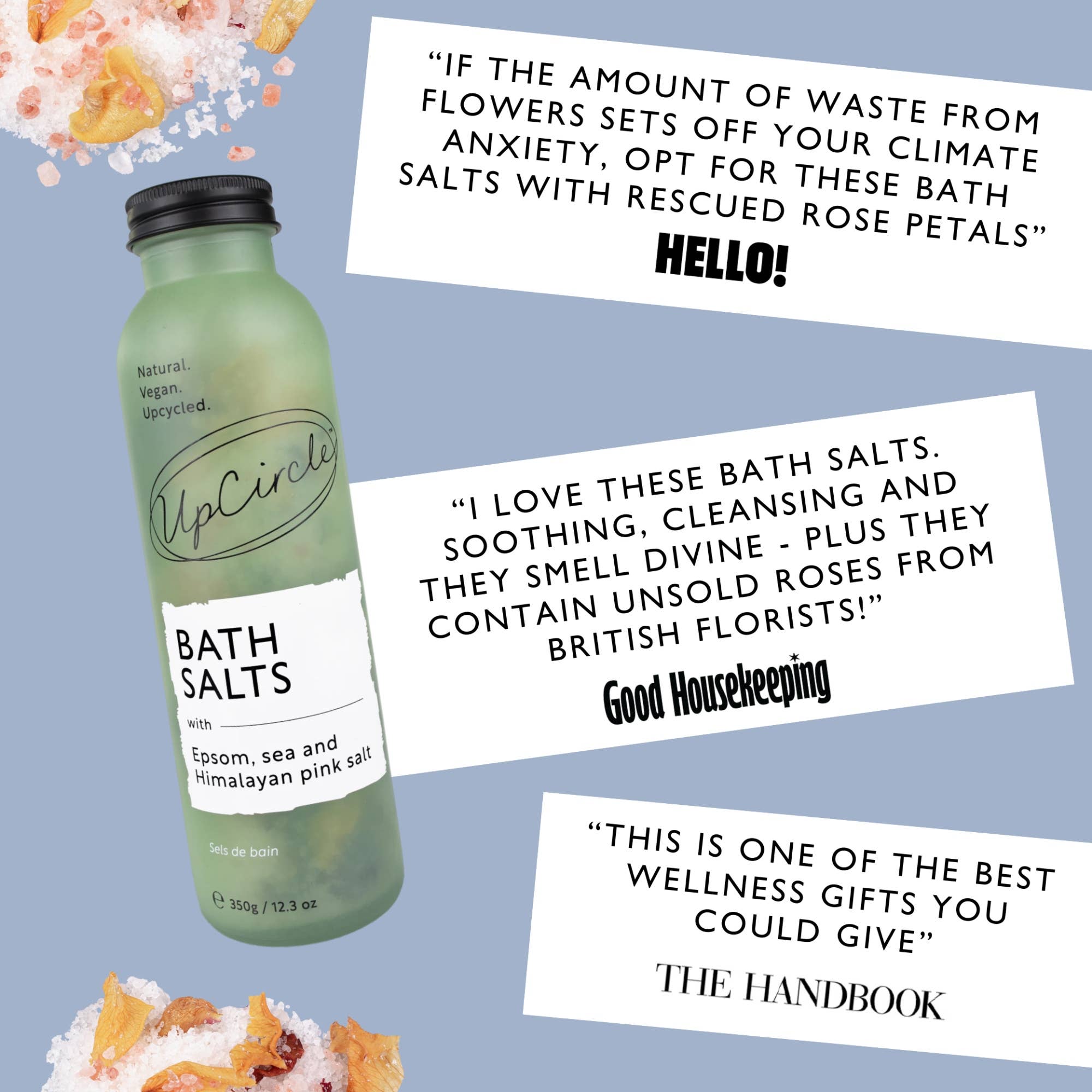 UpCircle Eco-Friendly Bath Salts with Epsom, Sea & Himalayan Pink Salt