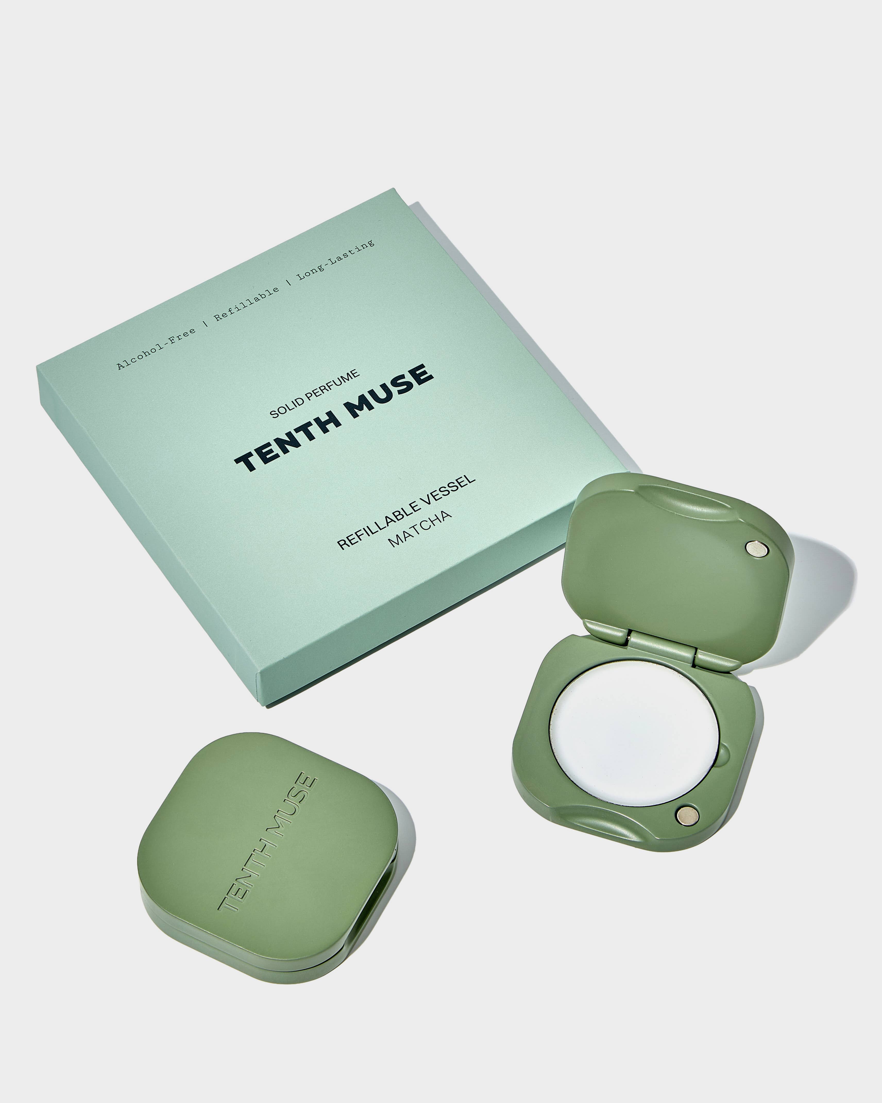 Tenth Muse Refillable Vessel – Matcha (for Solid Perfume Balm)