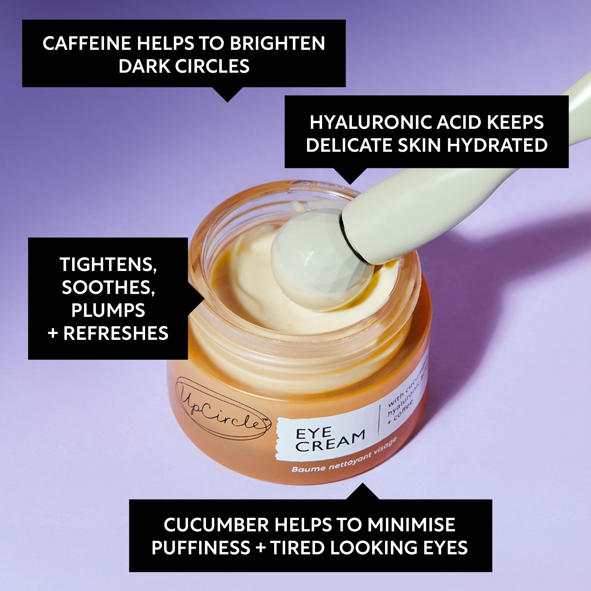 UpCircle Hydrating Eye Cream with Hyaluronic Acid + Coffee Oil