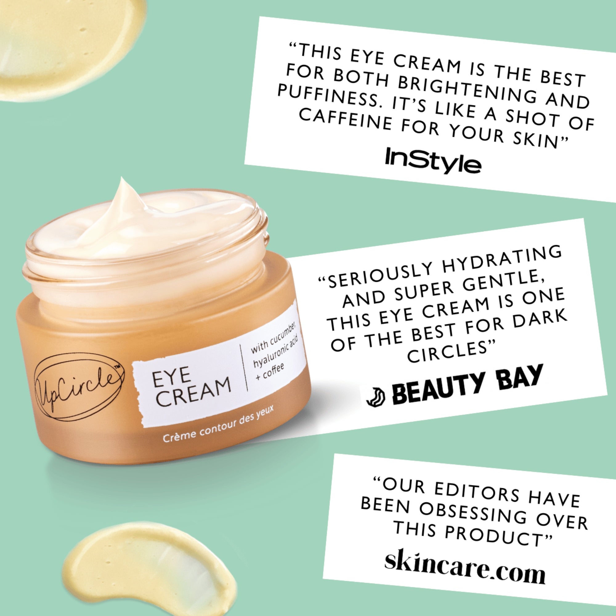 UpCircle Hydrating Eye Cream with Hyaluronic Acid + Coffee Oil