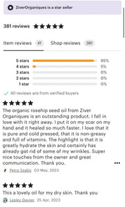 100% Organic Cold-Pressed Rose Hip Seed Oil 30mls Ziver Organiques