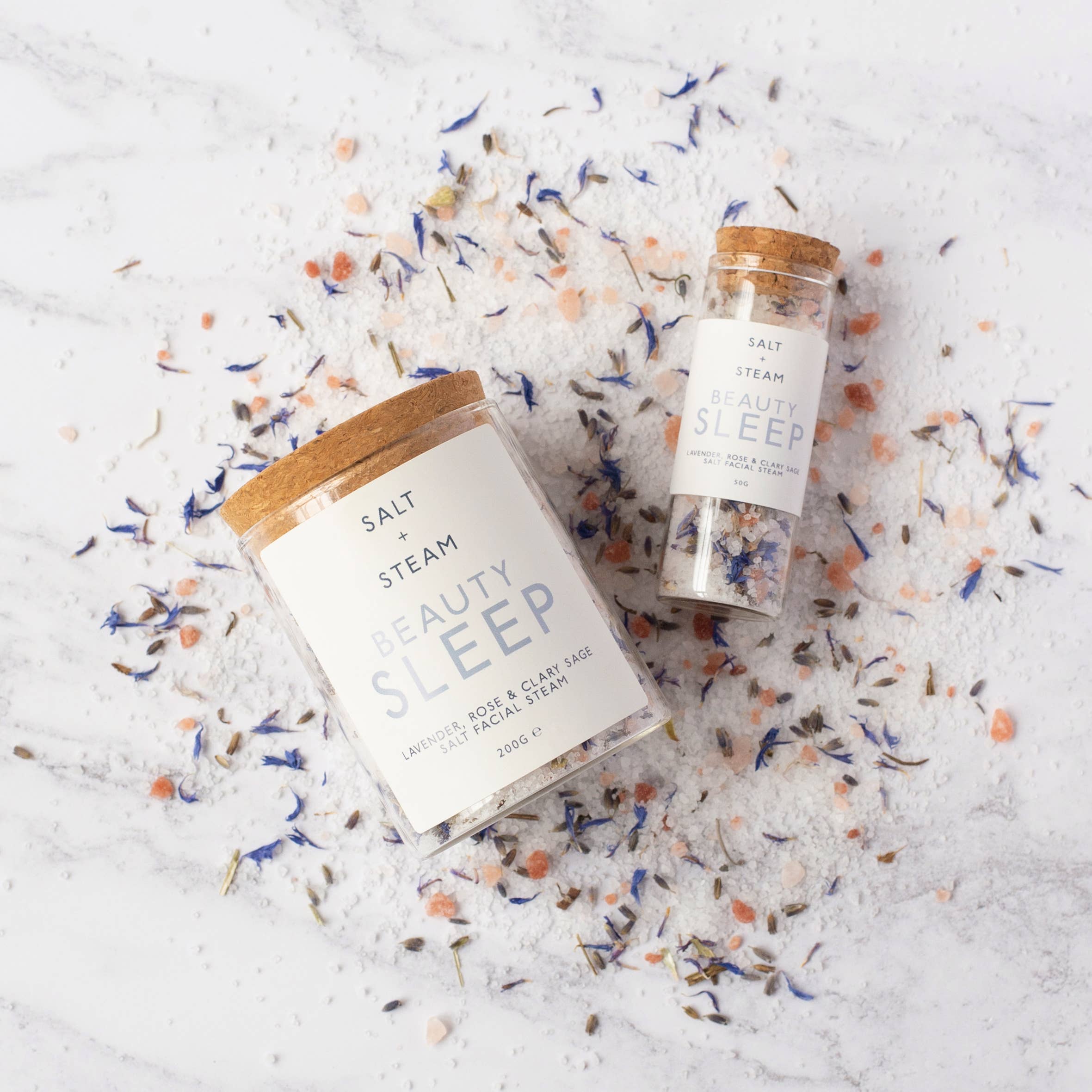 Beauty Sleep - Lavender & Rose Facial Steam 50g & 200g: Test Tube
