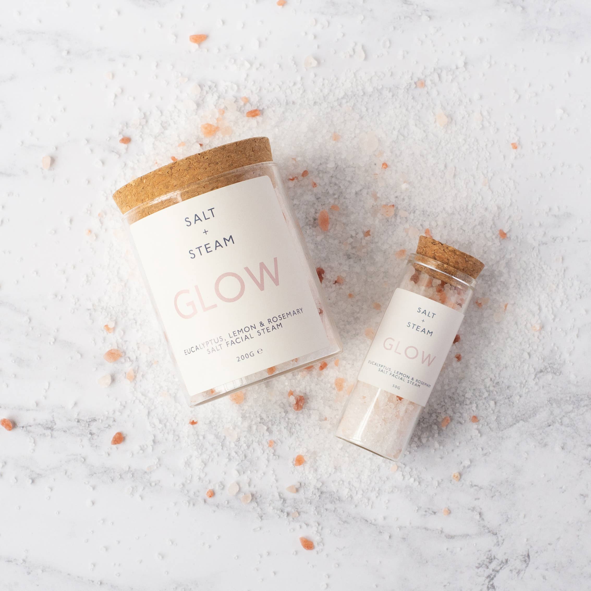 Glow - Eucalyptus, Lemon & Rosemary Facial Steam 50g & 200g: Test Tube